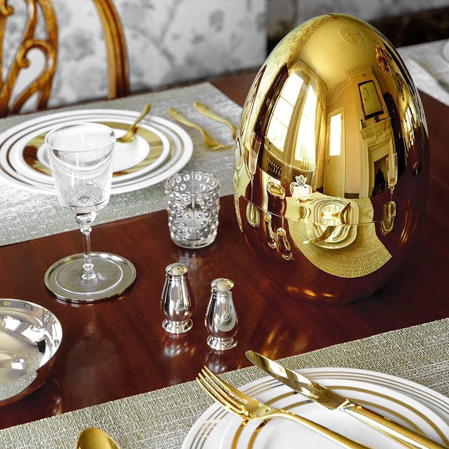 Premium Cutlery Set 24 Pcs with Oval Shaped Stand | Beautiful Stylish Oval Designed Cutlery Sets, Egg-Shaped Luxury Spoon Holder Set (Golden / 24 pcs set) Premium Cutlery Set 24 Pcs with Oval Shaped Stand | Beautiful Stylish Oval Designed Cutlery Sets, Egg-Shaped Luxury Spoon Holder Set (Golden / 24 pcs set)